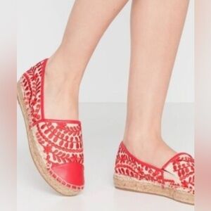Aldo Cinco Embroidered Espadrilles Red flat shoes 9